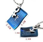 Fashion couple jewelry stainless steel pendant necklace couple necklaces bible necklace