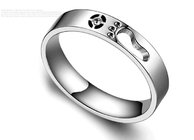 Fashion couple jewelry 316L stainless steel couple rings silver color" foot" lovers rings 