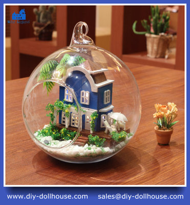 China DIY Glass Ball Doll House Model Building Kits Wooden Mini Handmade Miniature MG001 supplier