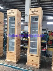 China Slim fridge displaying Cooler Wooden case supplier