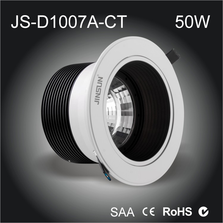 Fire Proof safe LED downlight 50w cob led downlight Sliver water proof,IP54 ,IP65 availabl