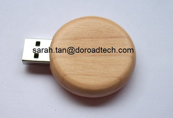 Promotional Gift Flash Drives Wooden Round USB