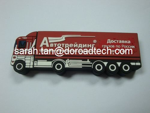 Personalized Truck Shaped PVC USB Flash Drives, All Kinds of Shaped can be Customized