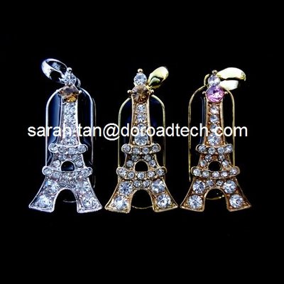 Customized Jewelry Tower Shaped USB Flash Disks, 100% Original New Memory Chip