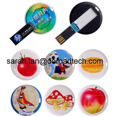 Customized Colorful Printing Plastic Mini Round Card USB Pen Drives