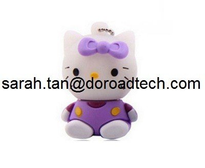 China Customized Cute Hello Kitty Genuine Capacity PVC USB Flash Drives supplier