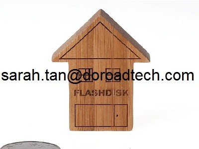 China Wooden Creative Gift Customized House Shaped USB Flash Drive U Disk USB2.0 Flash Drive supplier