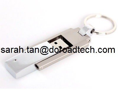 China OEM Free Company LOGO Printed Promotional Gift Metal Rotator USB Flash Drive