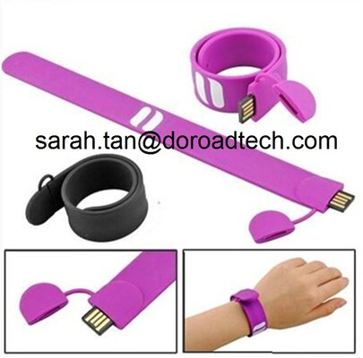 High Quality Silicone Bracelet USB2.0 Flash Pen Drive Customized Logo Printing