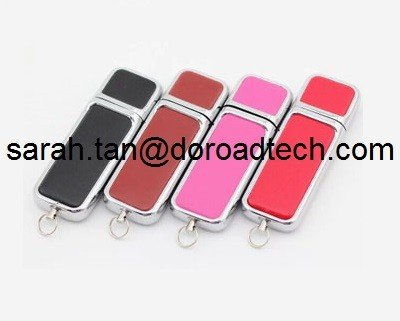 Leather USB Flash Drive, High Quality Free Logo Printing Leather USB Pen Drive