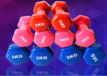 China 0.5kg-10kg Home Gym Training women Vinyl Coated Dumbbells For sale supplier