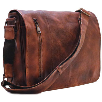 China Men's Distressed Full Grain Leather Messenger Bag, Leather Bag, Cross Body Bag, Briefcase supplier