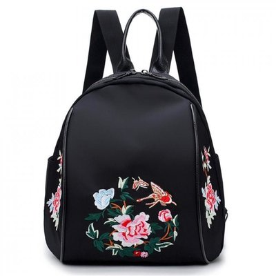 China Nylon Embroidery Double Shoulder Bag Female Korean Version of The New Fashion Oxford Cloth Tourism shoulder bag backpack supplier