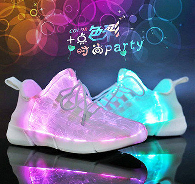 China App Control Fiber Optic LED Shoes USB Rechargeable Endurable Glowing Sneakers supplier
