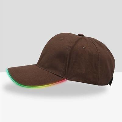 China USB Rechargeable LED Light Up Hats Brown Color For Hunting Jogging Angling supplier