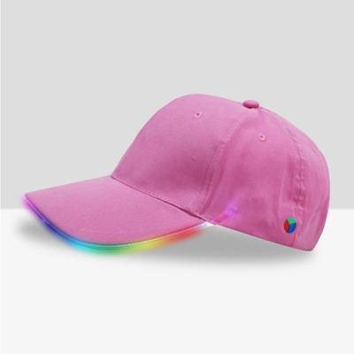 China Fiber Optic Illuminated Light Up Baseball Hat , Short Eaves Led Party Hats supplier