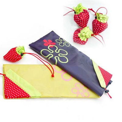 strawberry nylon shopping bag