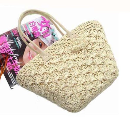 Multi-functional Lace straw beach tote bag