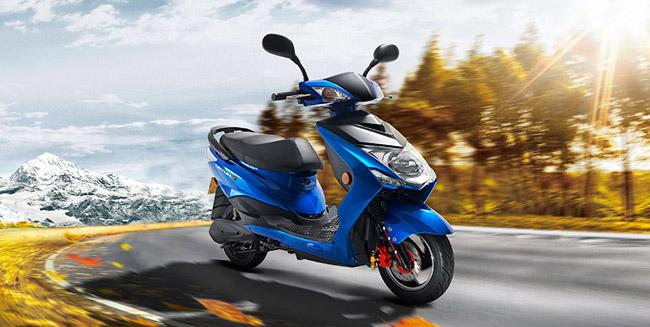 1200W Blue Adult Electric Motorcycle with 60V / 20Ah lead-acid battery