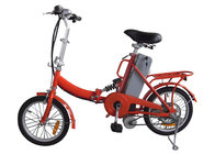 China Girls Red color 16 inch folding bike , e bike 24v 10Ah Lead-acid battery distributor