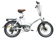 White Foldable Electric Bike / Alloy Foldable E Bike With TUV Certificate for sale