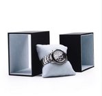 Elegant Black Leatherette Paper with Suede Pillow Gift Boxes Packing Bead Bracelet Bangle for watch