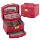 Trendy PU leather cosmetic box makeup kit for girls