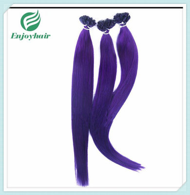 China Nail U-Tip Hair 10&quot;-28&quot; 100s/pack purple#colorStraight Human Hair malaysian hair extension supplier