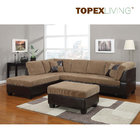Light Brown Corduroy Sectional Sofa 2pc Set Sofa Couch Chaise Sofa Set with table,L shaped Fabric Corner Sofa Set