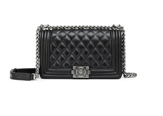China Quilted Chain Crossbody Shoulder Bag / Genuine Leather Sheepskin Bag For Women supplier
