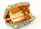 Hard Case Handmade Stone Clutch Bag Malachite Green Crystal With Golden Lining supplier
