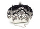 Handmade Beads Embroidered Evening Bag Black And White With Pearl Diamond supplier