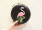 Trendy Cute Flamingos Embroidered Evening Bag With Sparkle Crystal Handle supplier