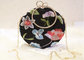 Ladies Round Shape Black Embroidered Evening Bag With Crystal Handle supplier