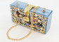 Delicate Girls Acrylic Clutch Bag With Twinkling Diamond Crystal And Golden Lock supplier