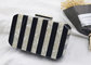 Square Black And Yellow Striped Acrylic Clutch Bag Box Evening For Women supplier