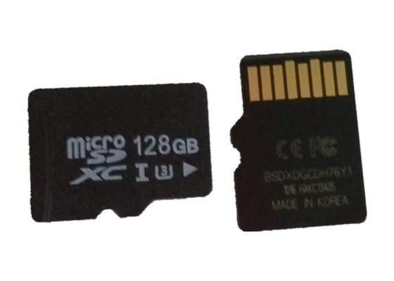 China 70 MB / S High Speed Micro SD Card 128GB C10 Black / OEM Color FAT 32 / FAT With Adapter supplier