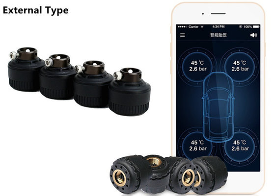 China External Type Car TPMS System Dustproof / Waterproof With APP Real - Time Monitoring supplier