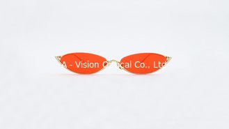 China Unisex Vintage Cateye Sunglasses half rims metal  Summer Cool party live music Eyeglasses UV 400 supplier