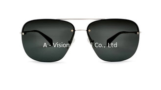 China Metal Square Rimless Aviator Sunglasses for Men Women Lightweight Metal Alloy Frame Polarized Lenses Driving Glasses supplier