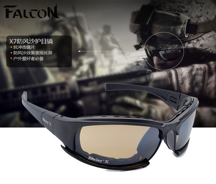 Tactical daisy X7 Glasses Military Goggles Bullet-proof Army Sunglasses With 4 Lens Original Box Men Shooting Eyewear
