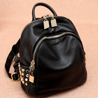 Fashion Pu Rivet Backpack Preppy Style For Women Bag