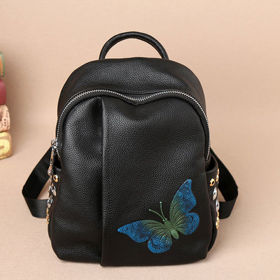 2017 New European Goods Butterflies Embroidered Fashion Handbag Dual-purpose Women Backpack