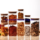 Custom borosilicate glass jars with lids for food storage containers with different size available