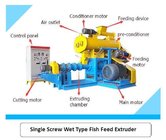 Blue/yellow Fish Feed Pellet Extruder with 0.18t/h-5t/h production