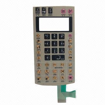 Thin Film Push Button Membrane Switch Keyboard With Embossed Poly Dome
