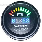 Round battery gauge 10 Bar Arc LED Digital Battery Discharge Indicator meter hour meter with RS485 12V to 100V
