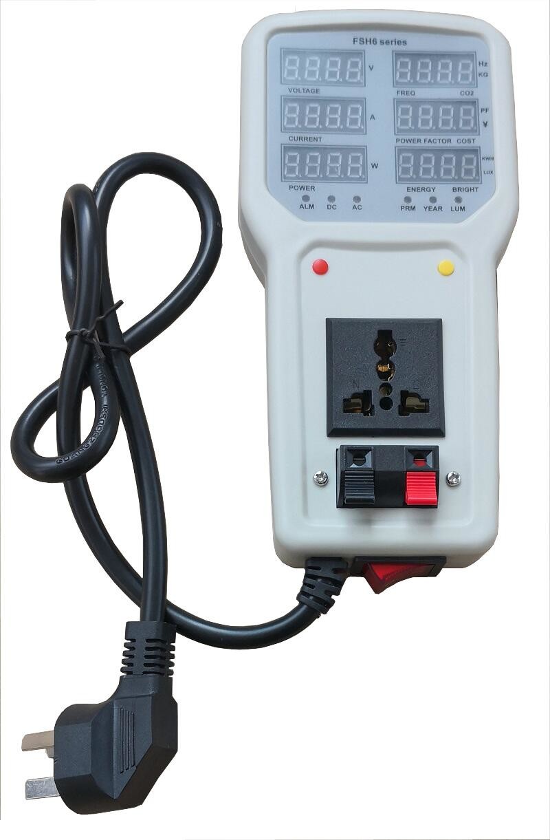 Portable power meter analyzer with USB, current voltage power factor frequency upper lower limit alert setting