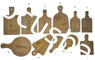 China Cheap high quality different shapes Eco-Friendly Bamboo cutting /Cheese Board with Handle supplier