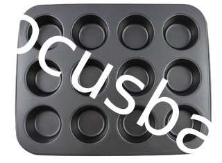 China Carbon Steel Non stick bakeware 12 cups muffin pan cake mould cupcake supplier